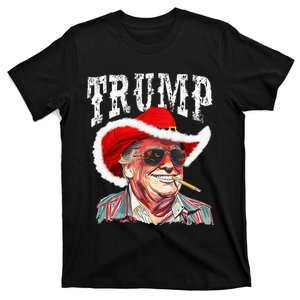 Trump Santa Cowboy Hat Christmas Texas Western Howdy Xmas T-Shirt