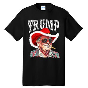 Trump Santa Cowboy Hat Christmas Texas Western Howdy Xmas Tall T-Shirt