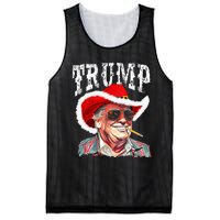 Trump Santa Cowboy Hat Christmas Texas Western Howdy Xmas Mesh Reversible Basketball Jersey Tank