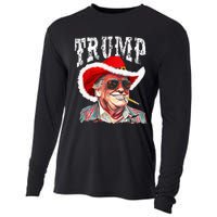 Trump Santa Cowboy Hat Christmas Texas Western Howdy Xmas Cooling Performance Long Sleeve Crew