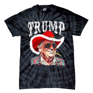 Trump Santa Cowboy Hat Christmas Texas Western Howdy Xmas Tie-Dye T-Shirt