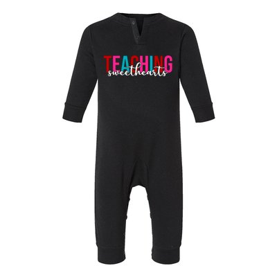 Teaching Sweethearts Colorful Teacher Infant Fleece One Piece