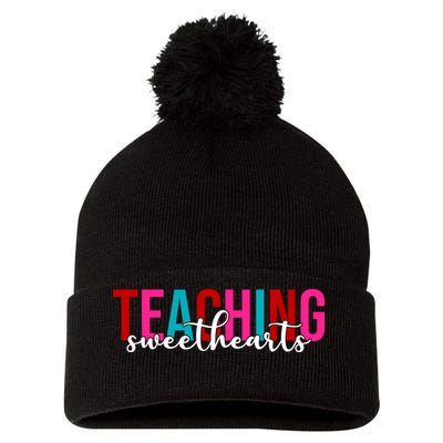 Teaching Sweethearts Colorful Teacher Pom Pom 12in Knit Beanie