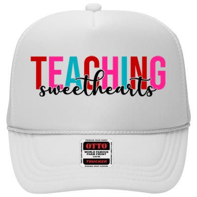 Teaching Sweethearts Colorful Teacher High Crown Mesh Back Trucker Hat