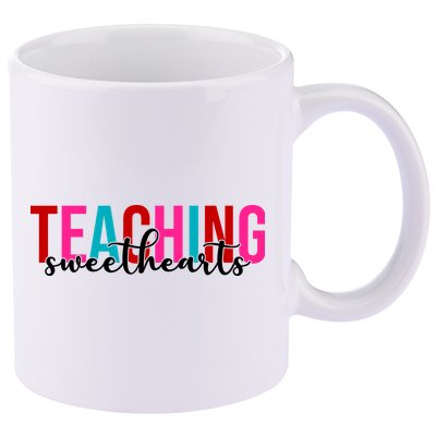 Teaching Sweethearts Colorful Teacher 11oz C Handle Ceramic Mug