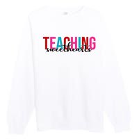 Teaching Sweethearts Colorful Teacher Premium Crewneck Sweatshirt