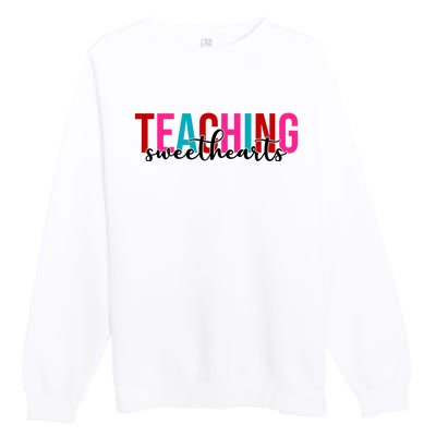 Teaching Sweethearts Colorful Teacher Premium Crewneck Sweatshirt