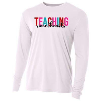 Teaching Sweethearts Colorful Teacher Cooling Performance Long Sleeve Crew