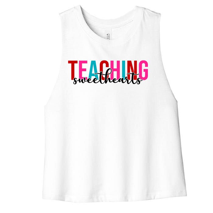 Teaching Sweethearts Colorful Teacher Women's Racerback Cropped Tank