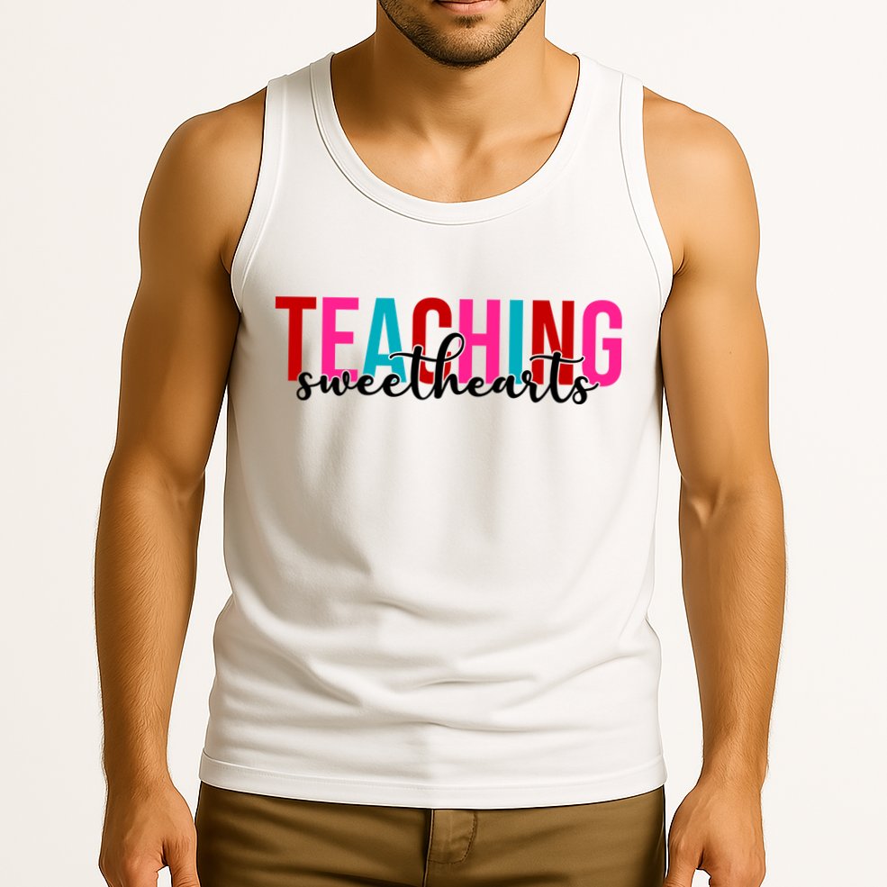 Teaching Sweethearts Colorful Teacher Tank Top