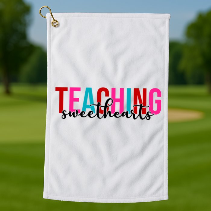 Teaching Sweethearts Colorful Teacher Golf Towel
