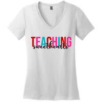 Teaching Sweethearts Colorful Teacher Women's V-Neck T-Shirt
