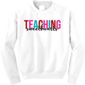 Teaching Sweethearts Colorful Teacher Kids Sweatshirt