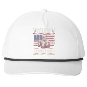 Trump Santa Claus Merry Christmas The Best Is Yet To Come Snapback Five-Panel Rope Hat