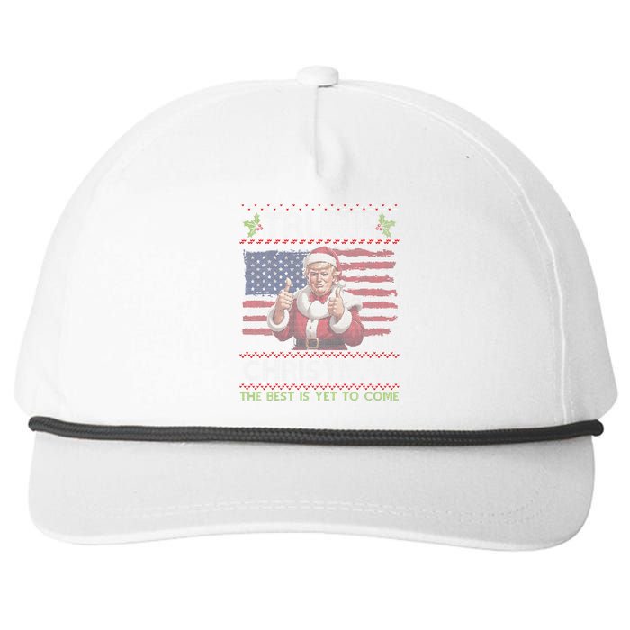 Trump Santa Claus Merry Christmas The Best Is Yet To Come Snapback Five-Panel Rope Hat