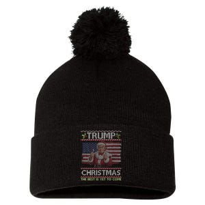 Trump Santa Claus Merry Christmas The Best Is Yet To Come Pom Pom 12in Knit Beanie