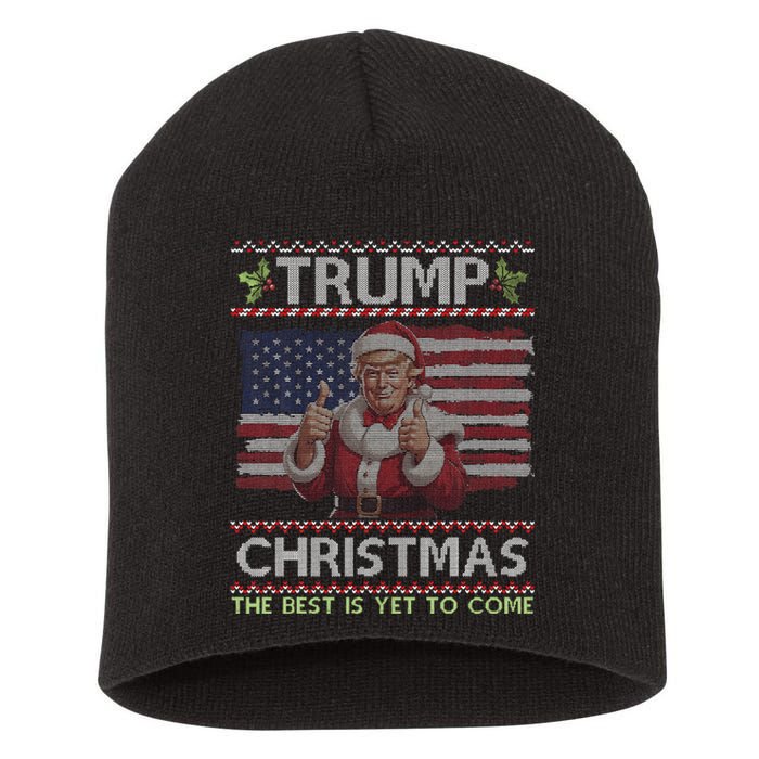 Trump Santa Claus Merry Christmas The Best Is Yet To Come Short Acrylic Beanie