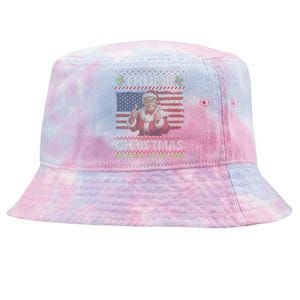 Trump Santa Claus Merry Christmas The Best Is Yet To Come Tie-Dyed Bucket Hat