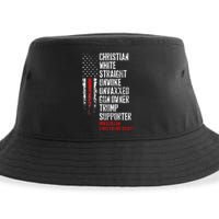 Trump Supporter Christian White Straight Unwoke Unvaxxed Sustainable Bucket Hat