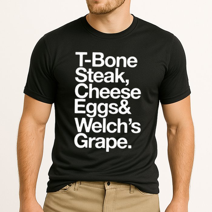 Tbone Steak Cheese Eggs And WelchS Grape Funny Cooling Performance Crew T-Shirt
