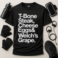 Tbone Steak Cheese Eggs And WelchS Grape Funny Cooling Performance Crew T-Shirt