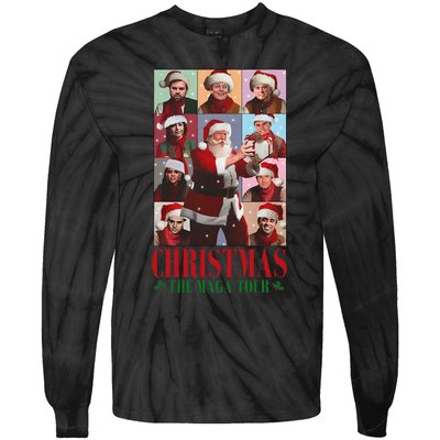 Trump Santa Christmas The Maga Make Christmas Great Tie-Dye Long Sleeve Shirt