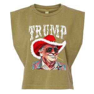 Trump Santa Cowboy Hat Christmas Texas Western Howdy Xmas Garment-Dyed Women's Muscle Tee