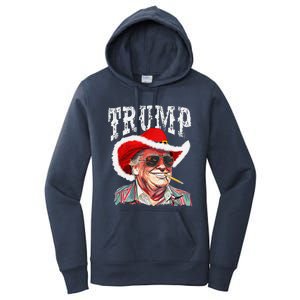 Trump Santa Cowboy Hat Christmas Texas Western Howdy Xmas Women's Pullover Hoodie