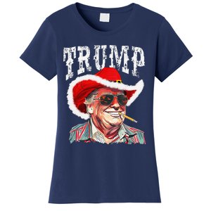 Trump Santa Cowboy Hat Christmas Texas Western Howdy Xmas Women's T-Shirt