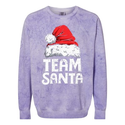 Team Santa Christmas Squad Family Matching Pajamas Colorblast Crewneck Sweatshirt