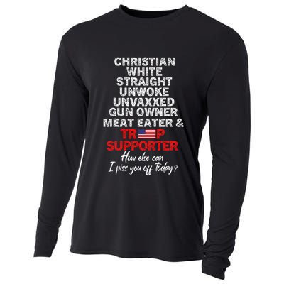 Trump Supporter Christian White Straight Unwoke Unvaxxed Cooling Performance Long Sleeve Crew