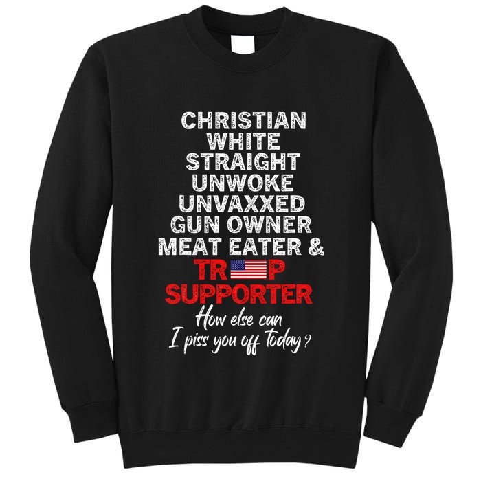 Trump Supporter Christian White Straight Unwoke Unvaxxed Tall Sweatshirt