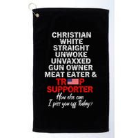 Trump Supporter Christian White Straight Unwoke Unvaxxed Golf Towel