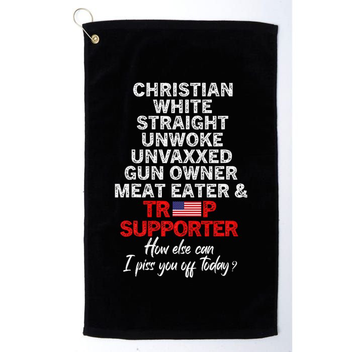 Trump Supporter Christian White Straight Unwoke Unvaxxed Golf Towel
