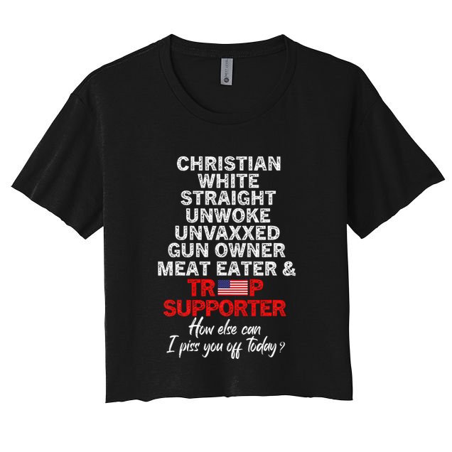 Trump Supporter Christian White Straight Unwoke Unvaxxed Crop Top
