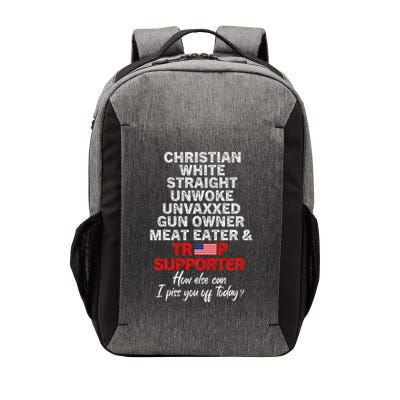 Trump Supporter Christian White Straight Unwoke Unvaxxed Vector Backpack