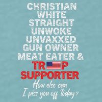 Trump Supporter Christian White Straight Unwoke Unvaxxed Sueded Cloud Jersey T-Shirt