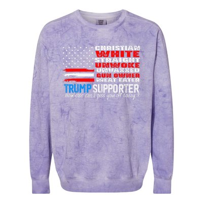 Trump Supporter Christian White Straight Unwoke Unvaxxed Colorblast Crewneck Sweatshirt