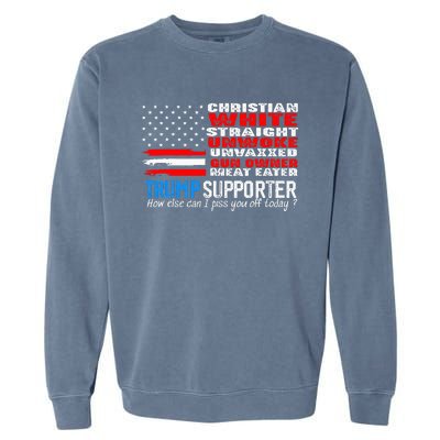 Trump Supporter Christian White Straight Unwoke Unvaxxed Garment-Dyed Sweatshirt