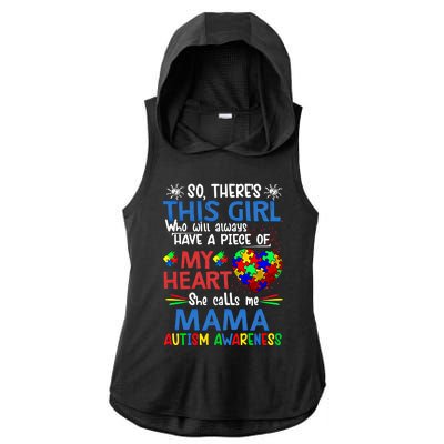 This She Calls Me Mama Autism Awareness Autistic Gift Ladies PosiCharge Tri-Blend Wicking Draft Hoodie Tank