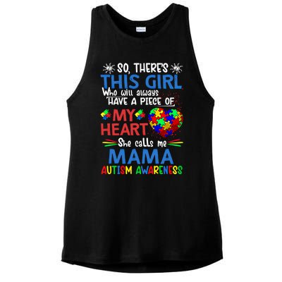 This She Calls Me Mama Autism Awareness Autistic Gift Ladies PosiCharge Tri-Blend Wicking Tank