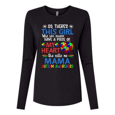 This She Calls Me Mama Autism Awareness Autistic Gift Womens Cotton Relaxed Long Sleeve T-Shirt