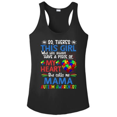 This She Calls Me Mama Autism Awareness Autistic Gift Ladies PosiCharge Competitor Racerback Tank