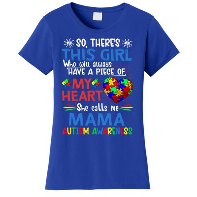 This She Calls Me Mama Autism Awareness Autistic Gift Women's T-Shirt