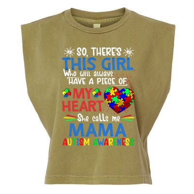 This She Calls Me Mama Autism Awareness Autistic Gift Garment-Dyed Women's Muscle Tee