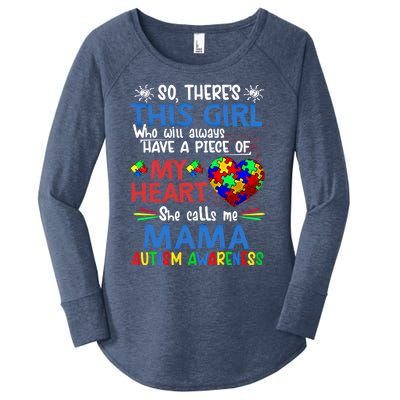 This She Calls Me Mama Autism Awareness Autistic Gift Women's Perfect Tri Tunic Long Sleeve Shirt