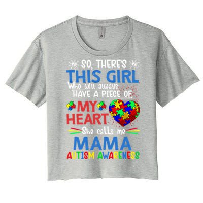 This She Calls Me Mama Autism Awareness Autistic Gift Women's Crop Top Tee