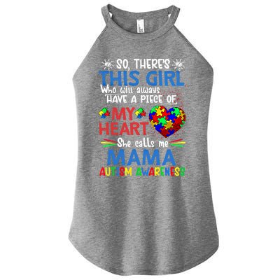 This She Calls Me Mama Autism Awareness Autistic Gift Women's Perfect Tri Rocker Tank