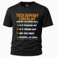 Tech Support Checklist Funny It Computer Helpdesk Saying Gift Cooling Performance Crew T-Shirt