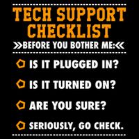 Tech Support Checklist Funny It Computer Helpdesk Saying Gift Cooling Performance Crew T-Shirt